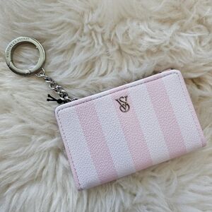 Victoria's Secret zipper card case wallet in Signature Stripe
